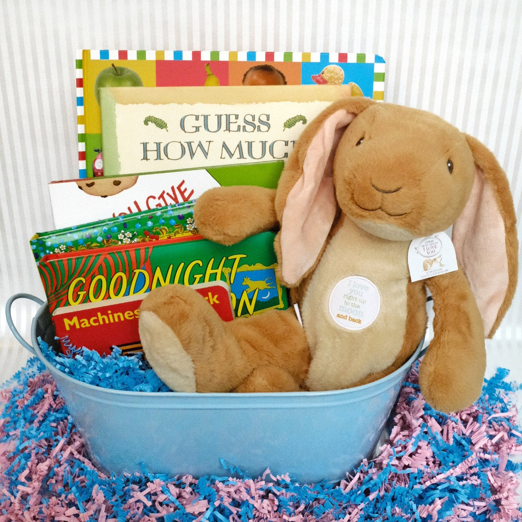 Deluxe Books Library Baby Gift Box  Stork Baby Gift Baskets –